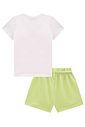 Conjunto de blusa em meia malha e shorts em molecotton 99134 Infanti Infantil Menina