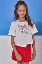 Conjunto de blusa em meia malha e short saia em tricoline com elastano 98247 Vic Teen Menina Conjunto de blusa em meia malha e short saia em tricoline com elastano 98247 Vic Teen Menina