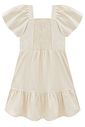 Vestido em linho com elastano e tricot algodão 97194 Infanti Infantil Menina