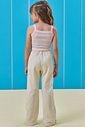 Conjunto de top cropped em canelado e calça em sarja com elastano 97129 Kukiê Infantil Menina