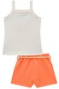Conjunto de regata em cotton e shorts em crepe cascalho 98281 Kukiê Infantil Menina Conjunto de regata em cotton e shorts em crepe cascalho 98281 Kukiê Infantil Menina