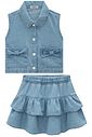Conjunto de camisa e saia em jeans 97205 Infanti Infantil Menina Conjunto de camisa e saia em jeans 97205 Infanti Infantil Menina