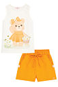 Conjunto de blusa em canelado e shorts em tecido sensoriale 93679 Kukiê Infantil Menina Conjunto de blusa em canelado e shorts em tecido sensoriale 93679 Kukiê Infantil Menina