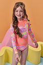 Conjunto de biquini e blusa em malha com proteção UV50+ 93259 Kukiê Infantil Menina Conjunto de biquini e blusa em malha com proteção UV50+ 93259 Kukiê Infantil Menina