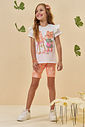 Conjunto de blusa em meia malha e bermuda biker em malha power 94806 Kukiê Infantil Menina Conjunto de blusa em meia malha e bermuda biker em malha power 94806 Kukiê Infantil Menina