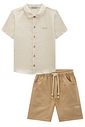 Conjunto de camisa em linho cierro e bermuda em linho santorine com elastano 99031 LucBoo Infantil Menino Conjunto de camisa em linho cierro e bermuda em linho santorine com elastano 99031 LucBoo Infantil Menino