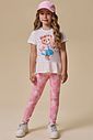 Conjunto de blusa alongada em meia malha e calça legging em malha power 96630 Infanti Infantil Menina