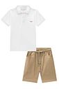 Conjunto de camisa polo em piquet com elastano e bermuda em linho santorine com elastano 94568 LucBoo Infantil Menino Conjunto de camisa polo em piquet com elastano e bermuda em linho santorine com elastano 94568 LucBoo Infantil Menino