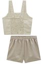 Conjunto de regata e shorts em blend de linho e viscose 96327 Vic Teen Menina Conjunto de regata e shorts em blend de linho e viscose 96327 Vic Teen Menina