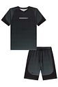 Conjunto de camiseta e bermuda em malha space green 96073 Johnny Fox Teen Menino