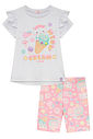 Conjunto de blusa em meia malha e bermuda biker em molecotton 95090 Kukiê Infantil Menina Conjunto de blusa em meia malha e bermuda biker em molecotton 95090 Kukiê Infantil Menina