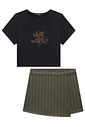 Conjunto de blusa em viscolycra e short saia em malha tailor fio tinto 95997 Vic Teen Menina
