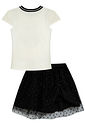 Conjunto de blusa em cotton e saia em tule glitter estrelas (com shorts embutido) 96789 Kukiê Infantil Menina Conjunto de blusa em cotton e saia em tule glitter estrelas (com shorts embutido) 96789 Kukiê Infantil Menina