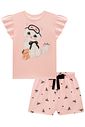 Conjunto de pijama de blusa em cotton e shorts em malha comfy 99711 Kukiê Infantil Menina Conjunto de pijama de blusa em cotton e shorts em malha comfy 99711 Kukiê Infantil Menina