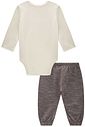 Conjunto de body em cotton e calça jogger em meclado bicolor 90731 LucBoo Bebê Menino