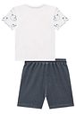Conjunto de camiseta em meia malha e bermuda em cotton jeans com elastano 95176 Johnny Fox Teen Menino