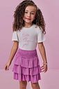 Conjunto de blusa em meia malha e saia em viscose (com shorts embutido) 99446 Kukiê Infantil Menina Conjunto de blusa em meia malha e saia em viscose (com shorts embutido) 99446 Kukiê Infantil Menina