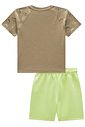 Conjunto de camiseta em meia malha flamê e bermuda em moletom sem pelúcia 99056 LucBoo Infantil Menino