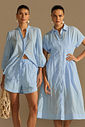 Vestido chemise midi em jacquard de algodão 96755 Linzzi Vestido chemise midi em jacquard de algodão 96755 Linzzi