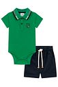 Conjunto de body polo em piquet com elastano e bermuda em linho santorine com elastano 98005 LucBoo Bebê Menino Conjunto de body polo em piquet com elastano e bermuda em linho santorine com elastano 98005 LucBoo Bebê Menino