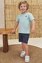Conjunto de camiseta em piquet com elastano e bermuda em cotton jeans com elastano 99544 LucBoo Infantil Menino