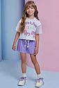 Conjunto de blusa em meia malha e tela e shorts em blend de viscose 93215 Infanti Infantil Menina Conjunto de blusa em meia malha e tela e shorts em blend de viscose 93215 Infanti Infantil Menina