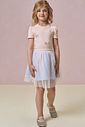 Conjunto de blusa em canelado liz e saia em tule com elastano. Com shorts embutido 97341 Infanti Infantil Menina Conjunto de blusa em canelado liz e saia em tule com elastano. Com shorts embutido 97341 Infanti Infantil Menina