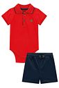 Conjunto de body polo em piquet com elastano e bermuda em sarja girassol com elastano 94883 Johnny Fox Bebê Menino Conjunto de body polo em piquet com elastano e bermuda em sarja girassol com elastano 94883 Johnny Fox Bebê Menino