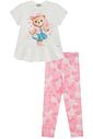 Conjunto de blusa alongada em meia malha e calça legging em malha power 96630 Infanti Infantil Menina