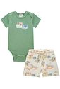 Conjunto de body em ribana 1x1 e bermuda em molecotton 92822 LucBoo Bebê Menino