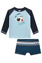 Conjunto de camiseta e sunga em malha UV dry com proteção UV50+ 96066 LucBoo Bebê Menino Conjunto de camiseta e sunga em malha UV dry com proteção UV50+ 96066 LucBoo Bebê Menino