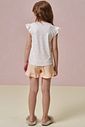 Conjunto de pijama de blusa em malha comfy com shorts em meia malha 96028 Infanti Infantil Menina