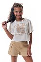 Conjunto de blusa em meia malha e shorts em sarja com elastano 95924 Vic Teen Menina Conjunto de blusa em meia malha e shorts em sarja com elastano 95924 Vic Teen Menina