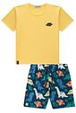 Conjunto de camiseta em meia malha e bermuda em nylon ergonomic com elastano 94697 LucBoo Infantil Menino Conjunto de camiseta em meia malha e bermuda em nylon ergonomic com elastano 94697 LucBoo Infantil Menino