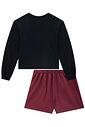 Conjunto de blusa boxy over em meia malha e shorts em alfaiataria marant 90703 Vic Teen Menina