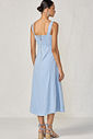 Vestido maxi midi de alças em sarja 83249 Linzzi