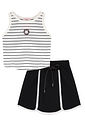 Conjunto de blusa em cotton fio tinto e short saia em moletom sem pelúcia 95316 Kukiê Infantil Menina Conjunto de blusa em cotton fio tinto e short saia em moletom sem pelúcia 95316 Kukiê Infantil Menina