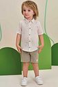 Conjunto de camisa em verano linho plus e bermuda em sarja ônix com elastano 98171 LucBoo Infantil Menino Conjunto de camisa em verano linho plus e bermuda em sarja ônix com elastano 98171 LucBoo Infantil Menino