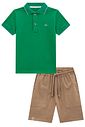 Conjunto de camisa polo em meia malha e bermuda em sarja girassol com elastano 98440 LucBoo Infantil Menino Conjunto de camisa polo em meia malha e bermuda em sarja girassol com elastano 98440 LucBoo Infantil Menino