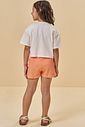 Conjunto de blusa em meia malha e shorts em malha big waffle 94622 Kukiê Infantil Menina