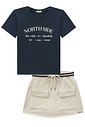 Conjunto de blusa em cotton e short saia em moletom sem pelúcia 97465 Vic Teen Menina Conjunto de blusa em cotton e short saia em moletom sem pelúcia 97465 Vic Teen Menina