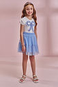 Conjunto de blusa em cotton e saia em tule com elastano (com shorts embutido) 96787 Kukiê Infantil Menina Conjunto de blusa em cotton e saia em tule com elastano (com shorts embutido) 96787 Kukiê Infantil Menina