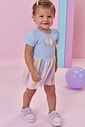 Vestbody em canelado e tule com elastano 98061 Kukiê Bebê Menina Vestbody em canelado e tule com elastano 98061 Kukiê Bebê Menina