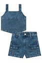 Conjunto de regata e shorts em jeans wishita 98996 Lilimoon Teen Menina