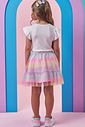 Conjunto de blusa em cotton e saia em tule (com shorts embutido) 99428 Kukiê Infantil Menina