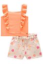 Conjunto de blusa em canelado e shorts em moletom linho 97997 Kukiê Infantil Menina Conjunto de blusa em canelado e shorts em moletom linho 97997 Kukiê Infantil Menina