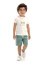 Conjunto de camiseta em meia malha e bermuda em linho santorine com elastano 92885 LucBoo Bebê Menino Conjunto de camiseta em meia malha e bermuda em linho santorine com elastano 92885 LucBoo Bebê Menino