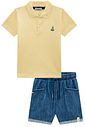 Conjunto de camisa polo em piquet com elastano e bermuda em jeans benício com elastano 98233 LucBoo Infantil Menino Conjunto de camisa polo em piquet com elastano e bermuda em jeans benício com elastano 98233 LucBoo Infantil Menino