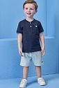 Conjunto de camiseta em meia malha e bermuda em malha alfaiataria 99409 Johnny Fox Teen Menino