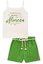Conjunto de regata em canelado liz com shorts em viscose 98125 Infanti Infantil Menina